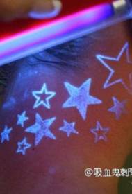 Fluorescent pretty five-pointed star tattoo pattern