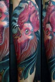 picior realist culoare tatuaj cocoș poză tatuaj