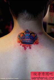 3D heavy color neck crown tattoo pattern