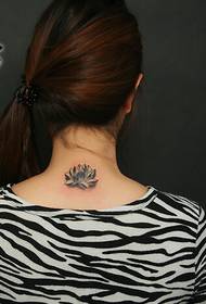schoonheid nek mooie mode mooie lotus Tattoo patroon foto