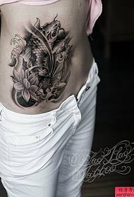 Tatoeage toon foto beveel een vrouw taille Squid Lotus Tattoo patroon