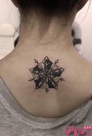creative snowflake variation neck tattoo picture
