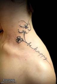 neck flower tattoo pattern