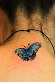 шема на тетоважа на пеперутка во вратот