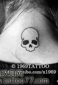 beauty neck cute skull tattoo pattern