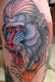 uzorak tetovaže lubanje u boji boje nogu