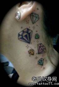 behind the ear diamond tattoo pattern 33605-Tattoo show bar recommended a woman neck tattoo pattern