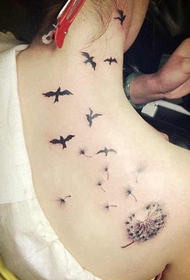 popular dandelion pigeon tattoo picture