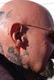 mannelijk hoofd zwarte plant Tattoo patroon