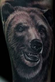 a black realistic bear tattoo pattern