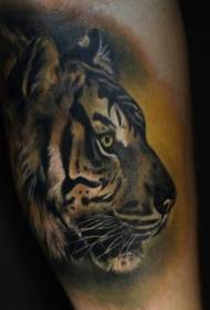 arm Color realistic tiger head tattoo pattern