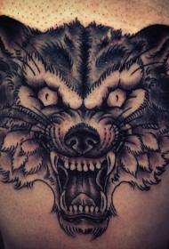 leg Paulo wolf head tattoo pattern
