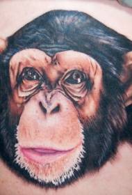 thigh color chimpanzee head tattoo pattern