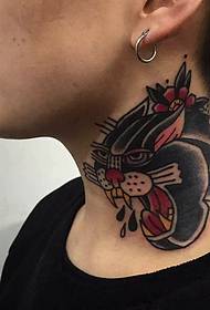 style personality of the alternative totem neck tattoo