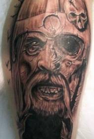 jalka Ruskea Viking soturi avatar tatuointi kuva