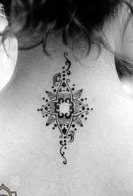 girl Neck fashion Indian style totem tattoo pattern