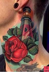 Slika za prikazivanje tetovaža preporučila je uzorak tetovaže za svjetionik na vratu