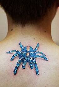 Шаблон татуювання шиї: візерунок татуювання павука кольору шиї