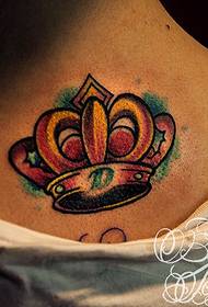 Tattoo show bar offers a small fresh neck crown tattoo pattern