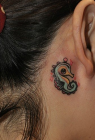 ear small hippocampus tattoo pattern