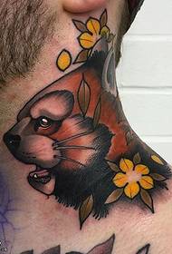 realistic raccoon tattoo pattern