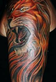 shoulder color vivid lion head tattoo picture