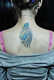 beautiful neck beautiful color lotus tattoo pattern picture