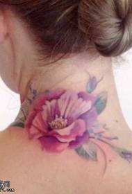 neck beautiful flower tattoo