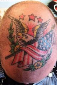 head color patriot American flag tattoo pattern