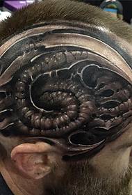 mannelijk hoofd Europa en de Verenigde Staten 3D zwart grijs tattoo-patroon