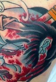Asian traditional color bloody birth tattoo pattern