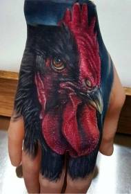 hand back color realistic cock head tattoo picture