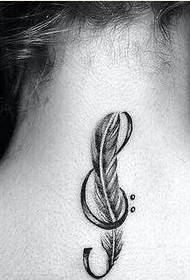 móda ženský krk osobnosť perie tetovanie vzor obrázok