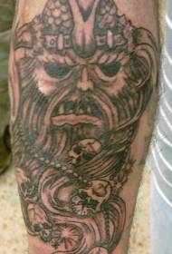 рука коричневий пірат та череп татуювання малюнок