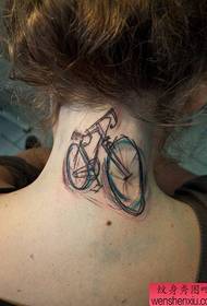 woman neck bicycle tattoo works
