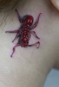 လည်ပင်း Tattoo ပုံစံ: လည်ပင်းအရောင် Ant Ant Tattoo ပုံစံ