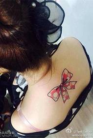 Neck Color Bow Tattoo Picture