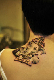 ładny śliczny tatuaż szyi słonia 32695-wczesny kreatywny tatuaż małego zęba