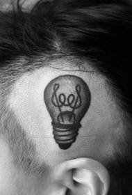 male head black little funny light bulb tattoo pattern