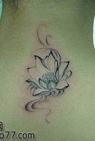 ຄວາມງາມຄໍສີດໍາຮູບແບບ tattoo lotus ສີຂີ້ເຖົ່າ