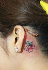 beauty behind the ear classic popular small fresh digital tattoo picture