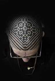 patrón de tatuaxe de cabeza fresco e individuo de tatuaxe de cabeza