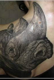 shoulder realistic realistic style rhinoceros head tattoo