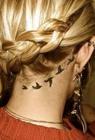 girl neck behind the geese tattoo