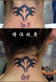 par hals tatuering mönster