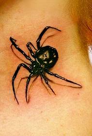 qoorta dhabta ah ee loo yaqaan '3D Spider tattoo'