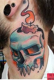 Tattoo wurk foar nekke skull