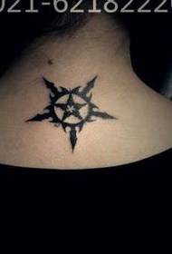 girl neck popular totem pentagram tattoo pattern