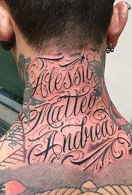 Neck Classic Traditional Character Tattoo Pattern