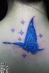 kakla tauriņš zvaigzne tetovējums modelis attēlu
